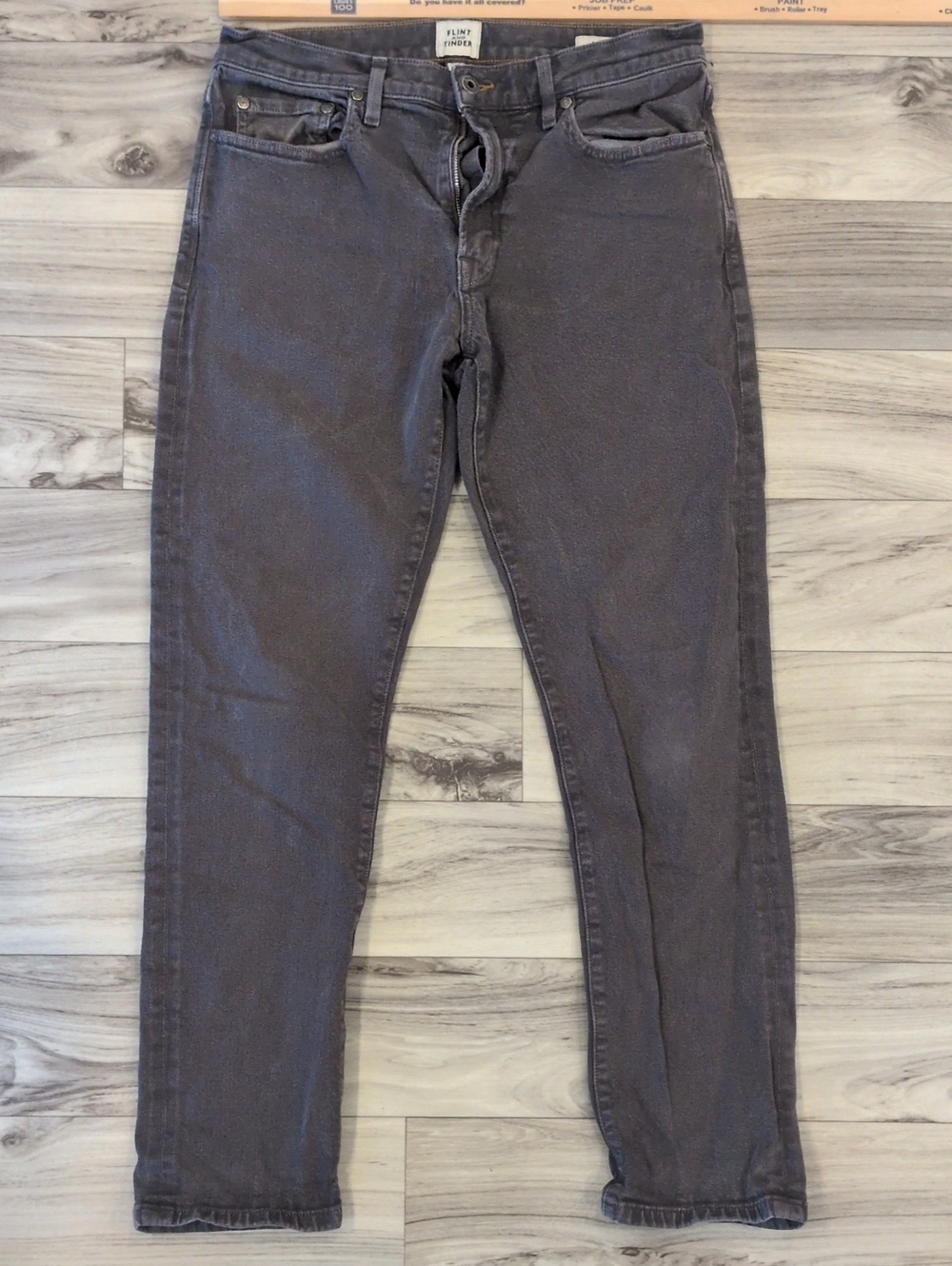 Flint and Tinder Men's Stretch Slate Gray Jeans Slim Fit Fit 31x28